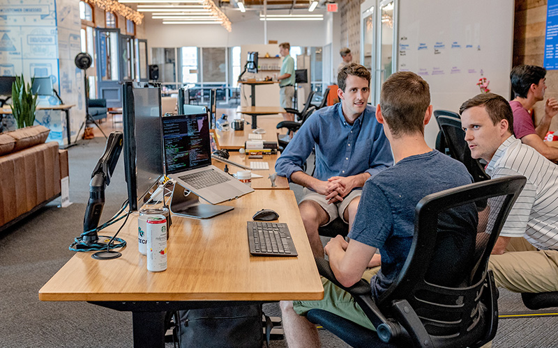 Work discussion in the office Work discussion in the office